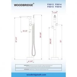 WOODBRIDGE Beaumont Single-Handle Freestanding Floor Mount Tub Filler Faucet with Hand Shower in Brushed Nickel 15 WOODBRIDGE Beaumont Single-Handle Freestanding Floor Mount Tub Filler Faucet with Hand Shower in Brushed Nickel -Bathroom Faucets Store brushed nickel woodbridge claw foot tub faucets f1076 66 1000