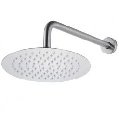 AKDY Round, wall-mounted adjustable rain shower faucet, handheld shower combo, in Brushed Stainless Steel. -Bathroom Faucets Store brushed stainless steel akdy shower faucets sf002 2 c3 1000