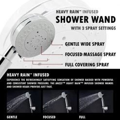 ANZZI Echo 63.5 in. 4-Jetted Full Body Shower Panel with Heavy Rain Showerhead, Spray Wand and Tub Spout in Brushed Steel -Bathroom Faucets Store brushed stainless steel anzzi shower towers sp az022 44 1000