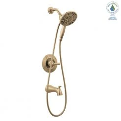 Delta Arvo In2ition Two-in-One Single-Handle 4-Spray Tub and Shower Faucet in Champagne Bronze (Valve Included) -Bathroom Faucets Store champagne bronze delta bathtub shower faucet combos 144840 cz i 31 1000