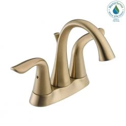 Delta Lahara 4 in. Centerset 2-Handle Bathroom Faucet with Metal Drain Assembly in Champagne Bronze -Bathroom Faucets Store champagne bronze delta centerset bathroom faucets 2538 czmpu dst 31 1000
