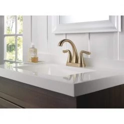 Delta Arvo 4 in. Centerset 2-Handle Bathroom Faucet in Champagne Bronze -Bathroom Faucets Store champagne bronze delta centerset bathroom faucets 25840lf cz 1d 1000