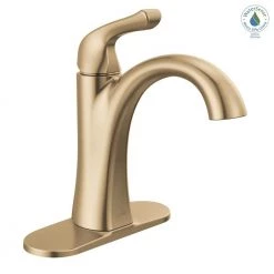Delta Arvo Single Hole Single-Handle Bathroom Faucet in Champagne Bronze -Bathroom Faucets Store champagne bronze delta single hole bathroom faucets 15840lf cz 31 1000