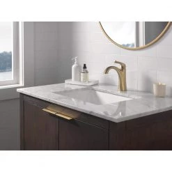 Delta Arvo Single Hole Single-Handle Bathroom Faucet in Champagne Bronze -Bathroom Faucets Store champagne bronze delta single hole bathroom faucets 15840lf cz 44 1000