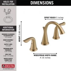 Delta Lahara 8 in. Widespread 2-Handle Bathroom Faucet with Metal Drain Assembly in Champagne Bronze -Bathroom Faucets Store champagne bronze delta widespread bathroom faucets 3538 czmpu dst 40 1000