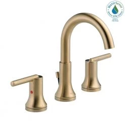 Delta Trinsic 8 in. Widespread 2-Handle Bathroom Faucet with Metal Drain Assembly in Champagne Bronze -Bathroom Faucets Store champagne bronze delta widespread bathroom faucets 3559 czmpu dst 31 1000
