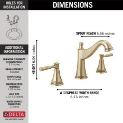 Delta Mylan 8 in. Widespread 2-Handle Bathroom Faucet in Champagne Bronze -Bathroom Faucets Store champagne bronze delta widespread bathroom faucets 35777lf cz 40 1000