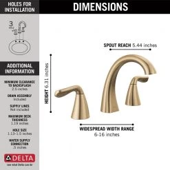 Delta Arvo 8 in. Widespread 2-Handle Bathroom Faucet in Champagne Bronze -Bathroom Faucets Store champagne bronze delta widespread bathroom faucets 35840lf cz 40 1000