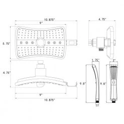 AKDY 4-spray 9 in. Dual Shower Head and Handheld Shower Head in Chrome -Bathroom Faucets Store chrome akdy dual shower heads sh0131 40 1000