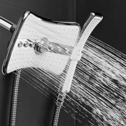 AKDY 4-spray 9 in. Dual Shower Head and Handheld Shower Head in Chrome