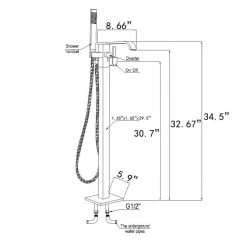 AKDY 1-Handle Freestanding Floor Mount Roman Tub Faucet Bathtub Filler with Hand Shower in Chrome 13 AKDY 1-Handle Freestanding Floor Mount Roman Tub Faucet Bathtub Filler with Hand Shower in Chrome -Bathroom Faucets Store chrome akdy roman tub faucets tf0016 d4 1000
