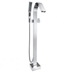 AKDY 1-Handle Freestanding Floor Mount Roman Tub Faucet Bathtub Filler with Hand Shower in Chrome
