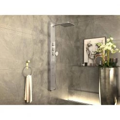 ANZZI Lann 53 in. 3-Jetted Full Body Shower Panel System with Heavy Rain Showerhead and Spray Wand in Chrome (Valve Included) -Bathroom Faucets Store chrome anzzi shower towers sp az015 1d 1000