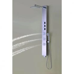 ANZZI Lann 53 in. 3-Jetted Full Body Shower Panel System with Heavy Rain Showerhead and Spray Wand in Chrome (Valve Included) -Bathroom Faucets Store chrome anzzi shower towers sp az015 66 1000