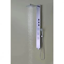 ANZZI Lann 53 in. 3-Jetted Full Body Shower Panel System with Heavy Rain Showerhead and Spray Wand in Chrome (Valve Included) -Bathroom Faucets Store chrome anzzi shower towers sp az015 77 1000