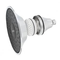 Brondell 1-Spray 6.5 in. Single Wall Mount Fixed Rain Shower Head in Chrome -Bathroom Faucets Store chrome brondell fixed shower heads fsh25 cb a0 1000