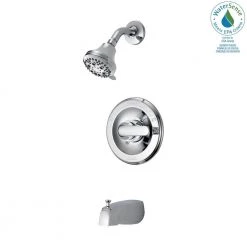 Delta Classic Single-Handle 5-Spray Tub and Shower Faucet in Chrome (Valve Included) -Bathroom Faucets Store chrome delta bathtub shower faucet combos 134900 a 31 1000