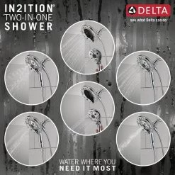 Delta Vesna In2ition 2-in-1 Single-Handle 5-Spray Tub and Shower Faucet in Chrome (Valve Included) -Bathroom Faucets Store chrome delta bathtub shower faucet combos 144789 i 1d 1000