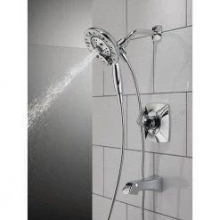 Delta Vesna In2ition 2-in-1 Single-Handle 5-Spray Tub and Shower Faucet in Chrome (Valve Included) -Bathroom Faucets Store chrome delta bathtub shower faucet combos 144789 i 44 1000