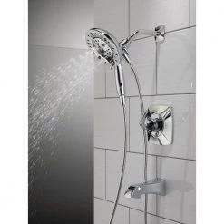 Delta Vesna In2ition 2-in-1 Single-Handle 5-Spray Tub and Shower Faucet in Chrome (Valve Included) -Bathroom Faucets Store chrome delta bathtub shower faucet combos 144789 i 4f 1000