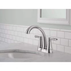 Delta Casara 4 in. Centerset Double Handle Bathroom Faucet in Polished Chrome -Bathroom Faucets Store chrome delta centerset bathroom faucets 25862lf 76 1000