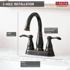 Delta Porter 4 in. Centerset 2-Handle High-Arc Bathroom Faucet in Chrome -Bathroom Faucets Store chrome delta centerset bathroom faucets 25984lf 31 1000
