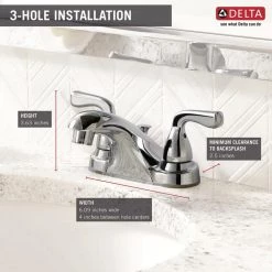 Delta Foundations 4 in. Centerset 2-Handle Bathroom Faucet in Chrome -Bathroom Faucets Store chrome delta centerset bathroom faucets b2511lf ppu eco 40 1000