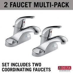 Delta Foundations 4 in. Centerset 1-Handle Bathroom Faucet in Polished Chrome (2-Pack) 12 Delta Foundations 4 in. Centerset 1-Handle Bathroom Faucet in Polished Chrome (2-Pack) -Bathroom Faucets Store chrome delta centerset bathroom faucets b510lf ppu eco2 1d 1000