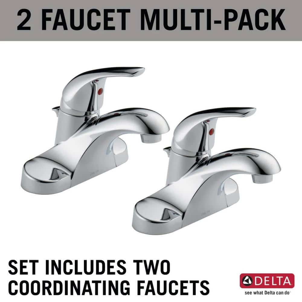Delta Foundations 4 in. Centerset 1-Handle Bathroom Faucet in Polished Chrome (2-Pack) 4 Delta Foundations 4 in. Centerset 1-Handle Bathroom Faucet in Polished Chrome (2-Pack) - Image 4