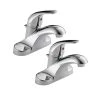Delta Foundations 4 in. Centerset 1-Handle Bathroom Faucet in Polished Chrome (2-Pack)