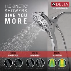 Delta In2ition 5-Spray 6.06 in. Wall Mount Dual Shower Heads with H2Okinetic Technology in Chrome -Bathroom Faucets Store chrome delta dual shower heads 58620 25 pk 31 1000