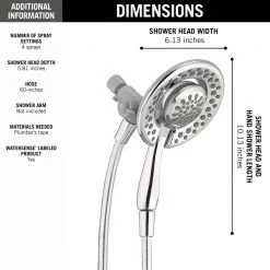 Delta In2ition Two-in-One 4-Spray 6.1 in. Dual Wall Mount Fixed and Handheld Shower Head in Chrome -Bathroom Faucets Store chrome delta dual shower heads 75486c 40 1000