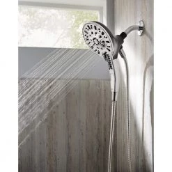 Delta In2ition Two-in-One 4-Spray 6.1 in. Dual Wall Mount Fixed and Handheld Shower Head in Chrome -Bathroom Faucets Store chrome delta dual shower heads 75486c 44 1000