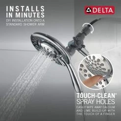 Delta In2ition Two-in-One 4-Spray 6.1 in. Dual Wall Mount Fixed and Handheld Shower Head in Chrome -Bathroom Faucets Store chrome delta dual shower heads 75486c a0 1000