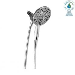 Delta In2ition Two-in-One 4-Spray 6 in. Dual Wall Mount Fixed and Handheld Shower Head in Chrome -Bathroom Faucets Store chrome delta dual shower heads 75494 31 1000