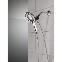Delta In2ition Two-in-One 4-Spray 6 in. Dual Wall Mount Fixed and Handheld Shower Head in Chrome -Bathroom Faucets Store chrome delta dual shower heads 75494 44 1000