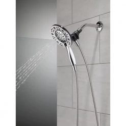 Delta In2ition Two-in-One 4-Spray 6 in. Dual Wall Mount Fixed and Handheld Shower Head in Chrome -Bathroom Faucets Store chrome delta dual shower heads 75494 4f 1000