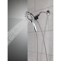 Delta In2ition Two-in-One 4-Spray 6 in. Dual Wall Mount Fixed and Handheld Shower Head in Chrome -Bathroom Faucets Store chrome delta dual shower heads 75494 66 1000
