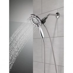 Delta In2ition Two-in-One 4-Spray 6 in. Dual Wall Mount Fixed and Handheld Shower Head in Chrome -Bathroom Faucets Store chrome delta dual shower heads 75494 fa 1000