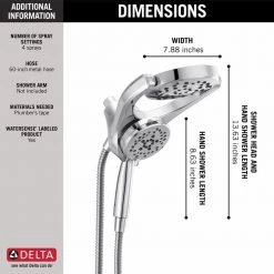 Delta HydroRain Two-in-One 4-Spray Patterns 6 in. Wall Mount Dual Shower Heads with MagnaTite in Chrome -Bathroom Faucets Store chrome delta dual shower heads 75699 40 1000