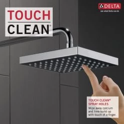 Delta 1-Pattern 8 in. Wall Mount Rain Fixed Shower Head in Chrome -Bathroom Faucets Store chrome delta fixed shower heads 52841 a0 1000