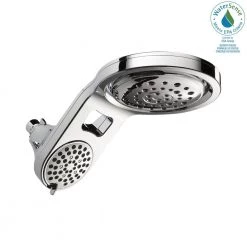 Delta HydroRain Two-in-One 5-Spray 7.9 in. Double Wall Mount Fixed Shower Head in Chrome -Bathroom Faucets Store chrome delta fixed shower heads 58580 pk 31 1000