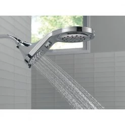 Delta HydroRain Two-in-One 5-Spray 7.9 in. Double Wall Mount Fixed Shower Head in Chrome -Bathroom Faucets Store chrome delta fixed shower heads 58580 pk 76 1000