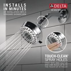 Delta 3-Spray 3-5/8 in. Single Fixed Shower Head Wall Mount in Chrome -Bathroom Faucets Store chrome delta fixed shower heads 75301 1d 1000