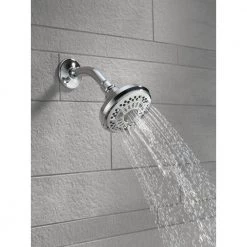 Delta 6-Spray 4.4 in. Single Wall Mount Fixed Shower Head in Chrome -Bathroom Faucets Store chrome delta fixed shower heads 75641 1d 1000