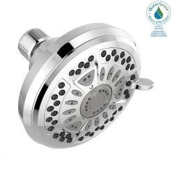 Delta 6-Spray 4.4 in. Single Wall Mount Fixed Shower Head in Chrome -Bathroom Faucets Store chrome delta fixed shower heads 75641 31 1000