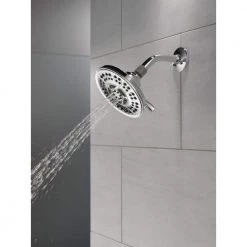 Delta 8-Spray Patterns 6 in. Wall Mount Fixed Shower Head in Chrome -Bathroom Faucets Store chrome delta fixed shower heads 75899 4f 1000