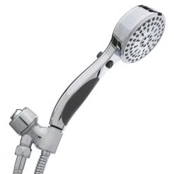 Delta 9-Spray 3.7 in. Single Wall Mount Handheld Shower Head in Chrome -Bathroom Faucets Store chrome delta handheld shower heads 54424 18 pk 1f 1000