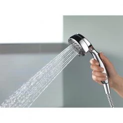 Delta 7-Spray 3.4 in. Single Wall Mount Handheld Shower Head in Chrome -Bathroom Faucets Store chrome delta handheld shower heads 75701c 1d 1000