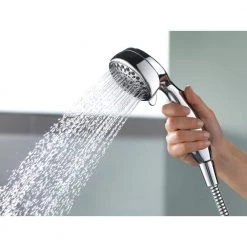 Delta 7-Spray 3.4 in. Single Wall Mount Handheld Shower Head in Chrome -Bathroom Faucets Store chrome delta handheld shower heads 75701c 40 1000